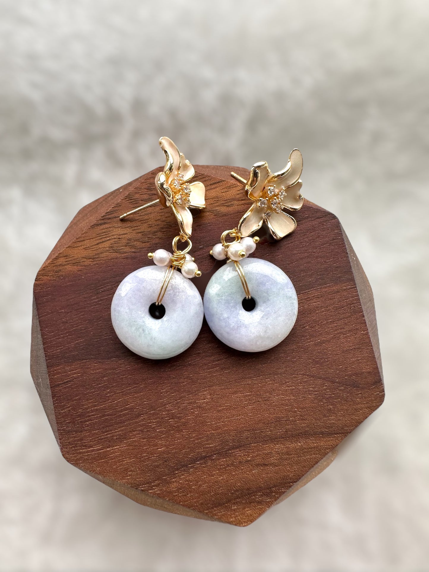 Jadeite Donut Earring Studs