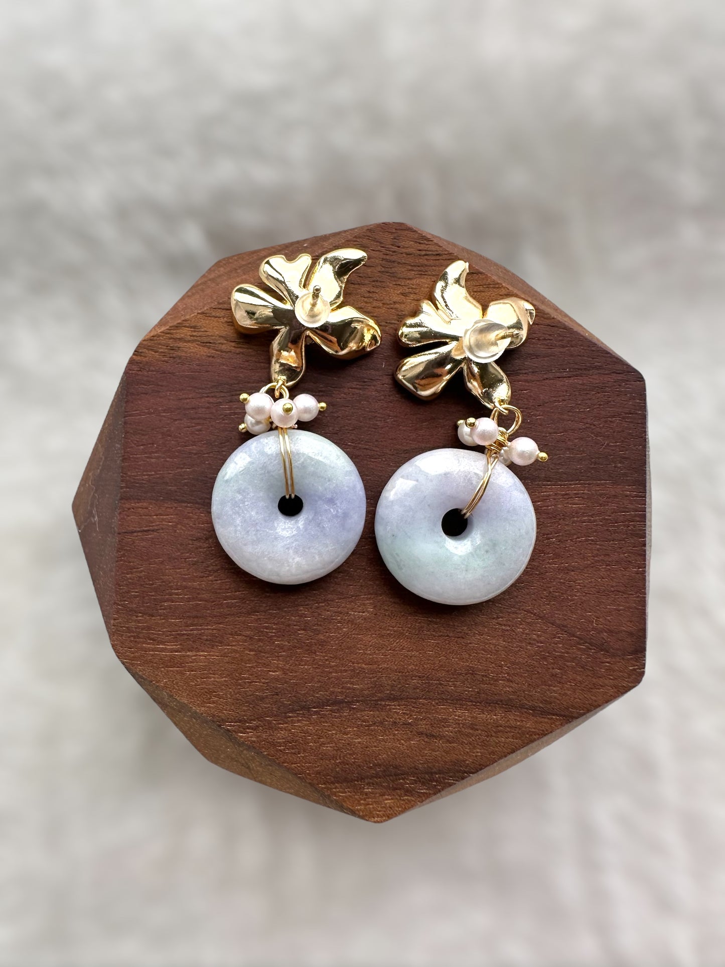 Jadeite Donut Earring Studs