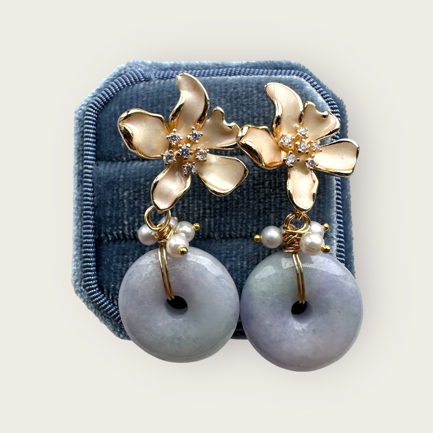 Jadeite Donut Earring Studs