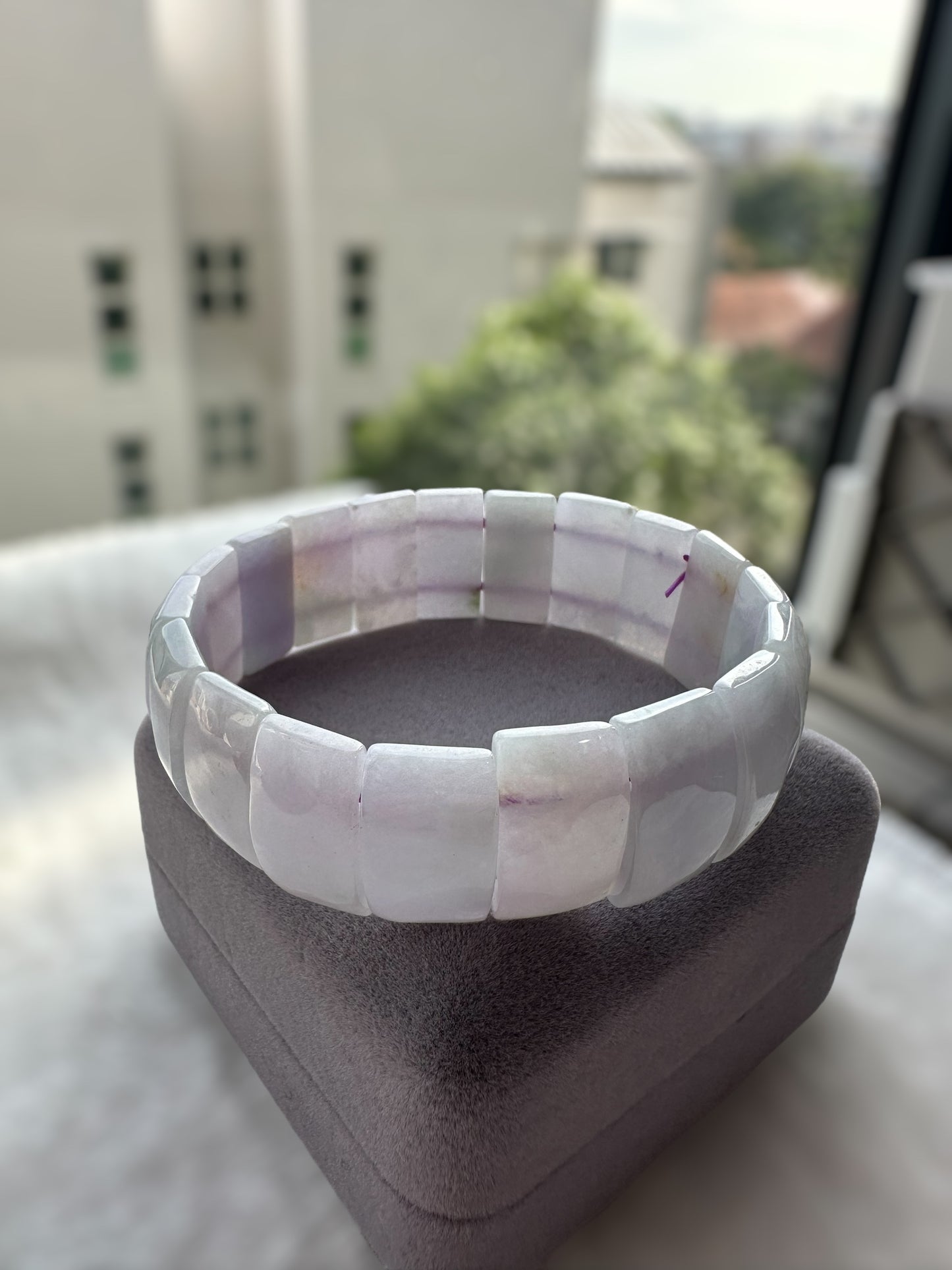 Purple Jadeite Block Bracelet