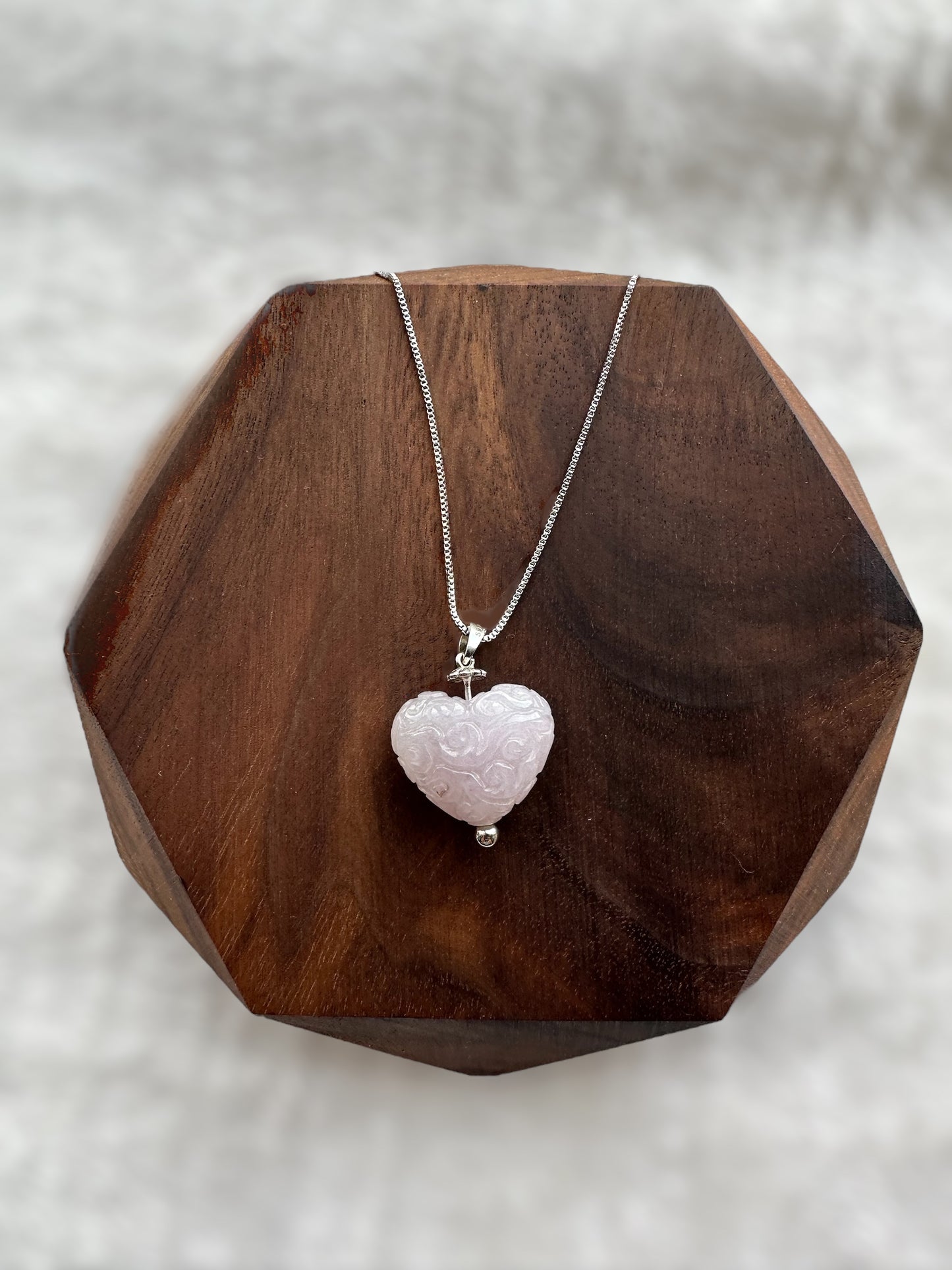 Carved Heart Jadeite Necklace
