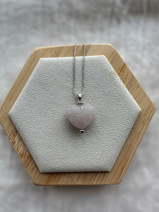 Carved Heart Jadeite Necklace