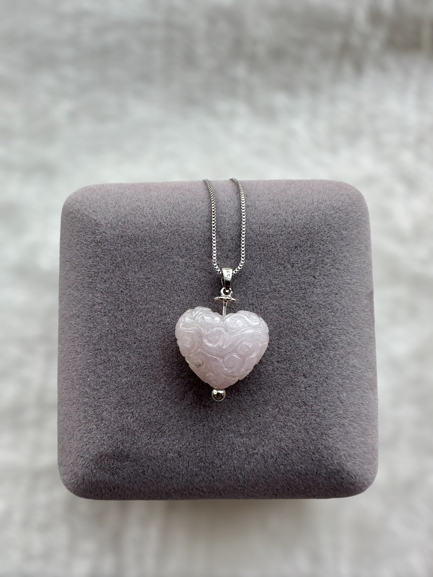 Carved Heart Jadeite Necklace