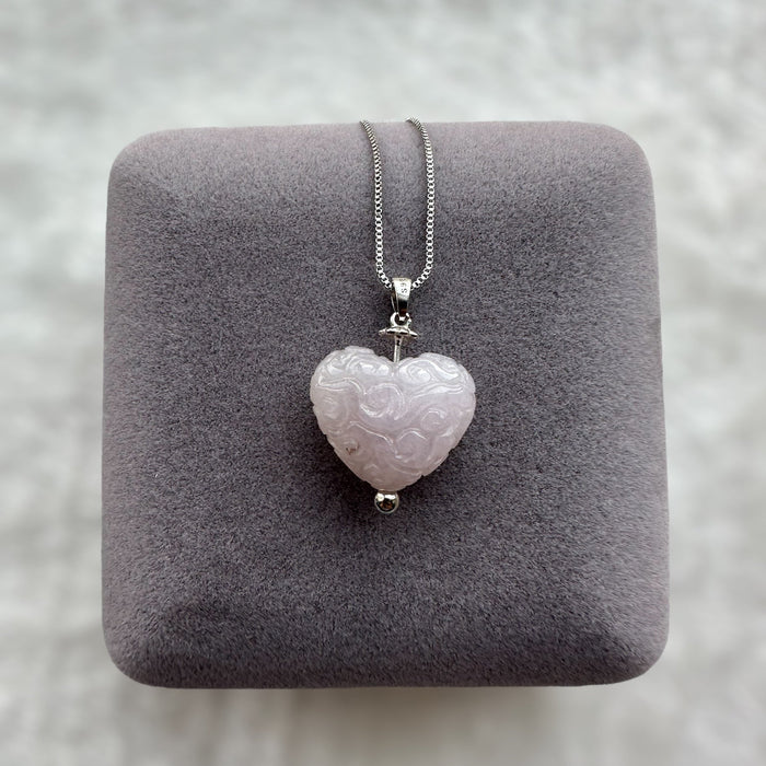Carved Heart Jadeite Necklace