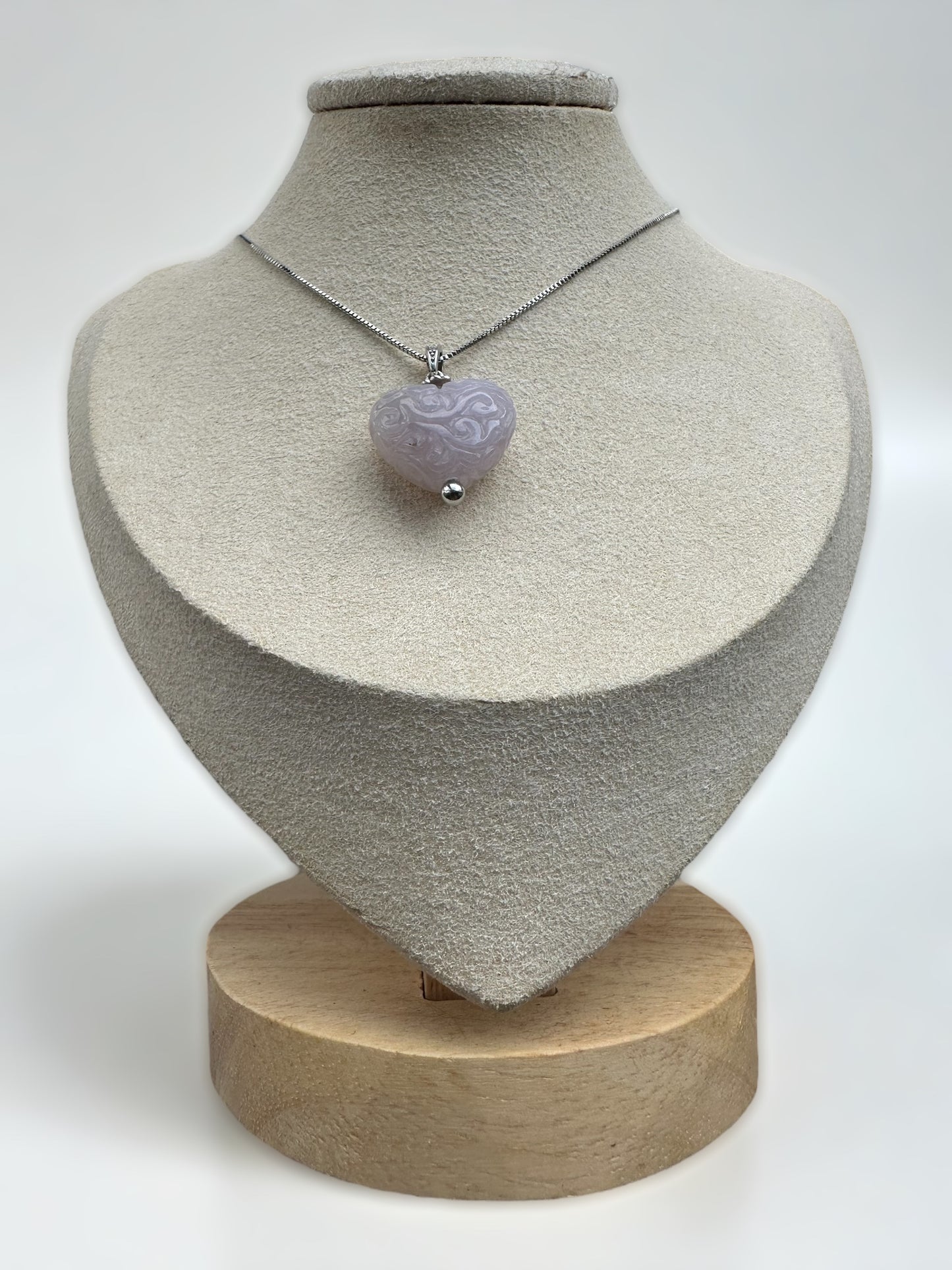 Carved Heart Jadeite Necklace