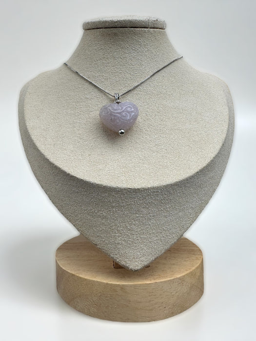 Carved Heart Jadeite Necklace