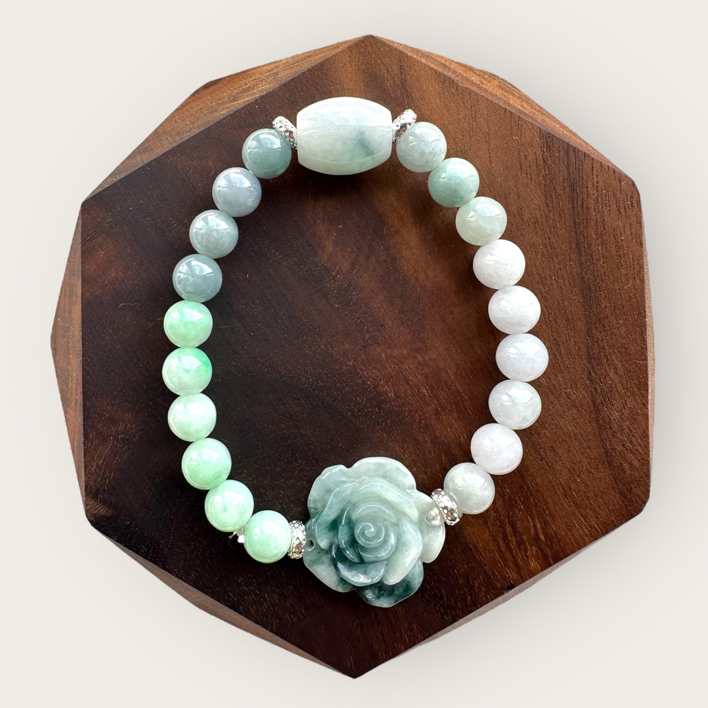 Flower Barrel Jadeite Bracelet