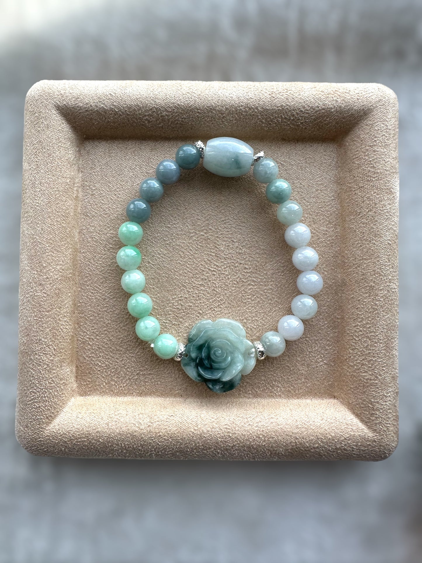 Flower Barrel Jadeite Bracelet