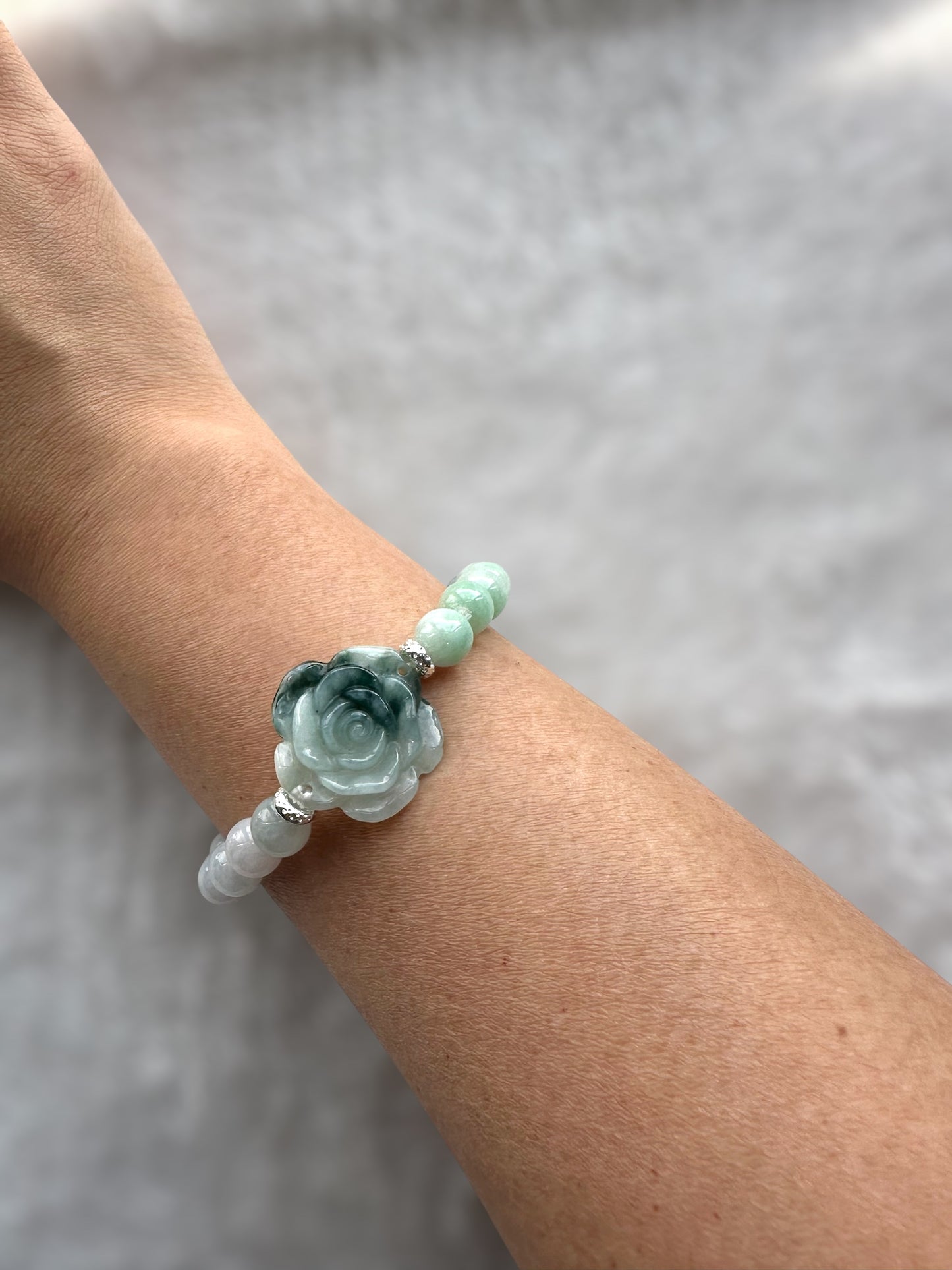 Flower Barrel Jadeite Bracelet