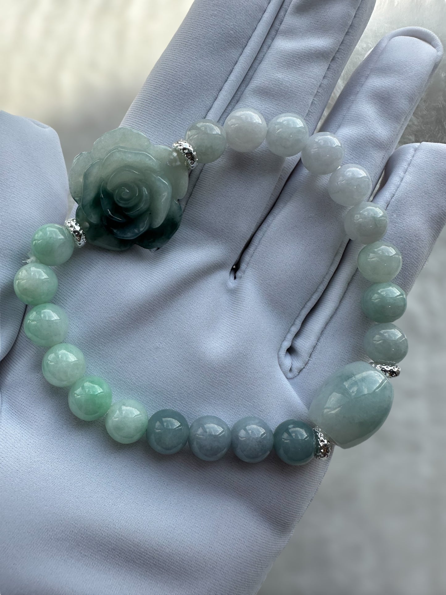 Flower Barrel Jadeite Bracelet