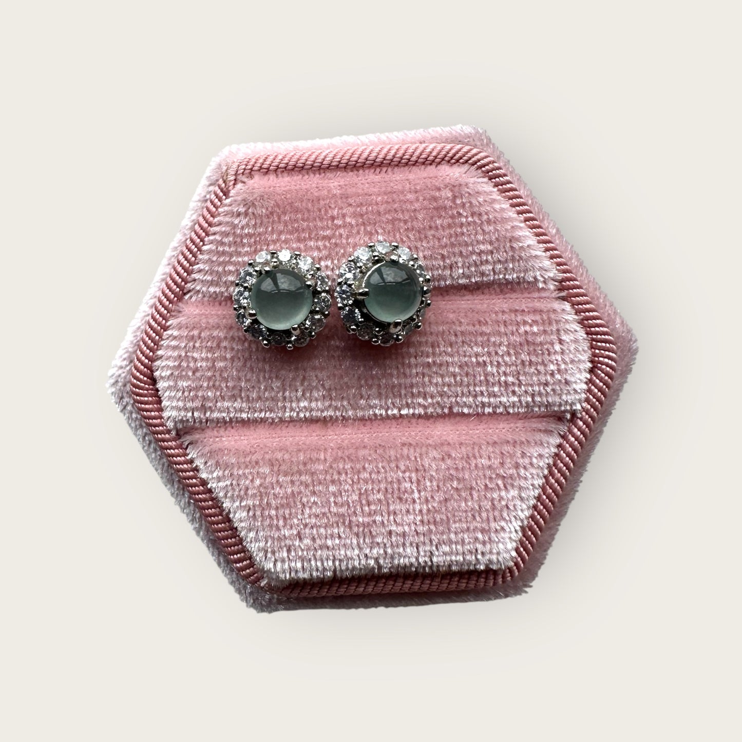 Dainty Blue Jadeite Earring Studs