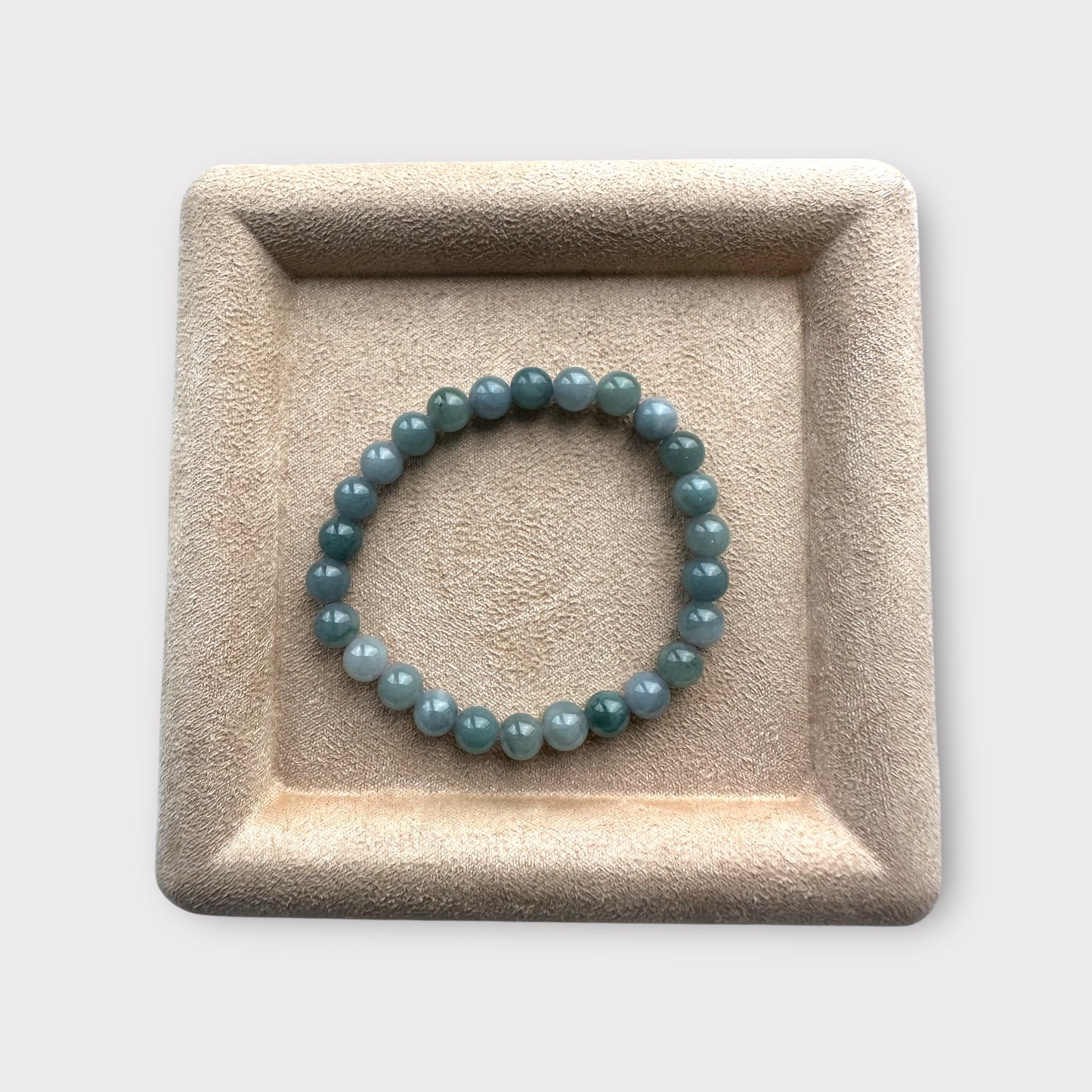 Blue Jadeite Bead Bracelet