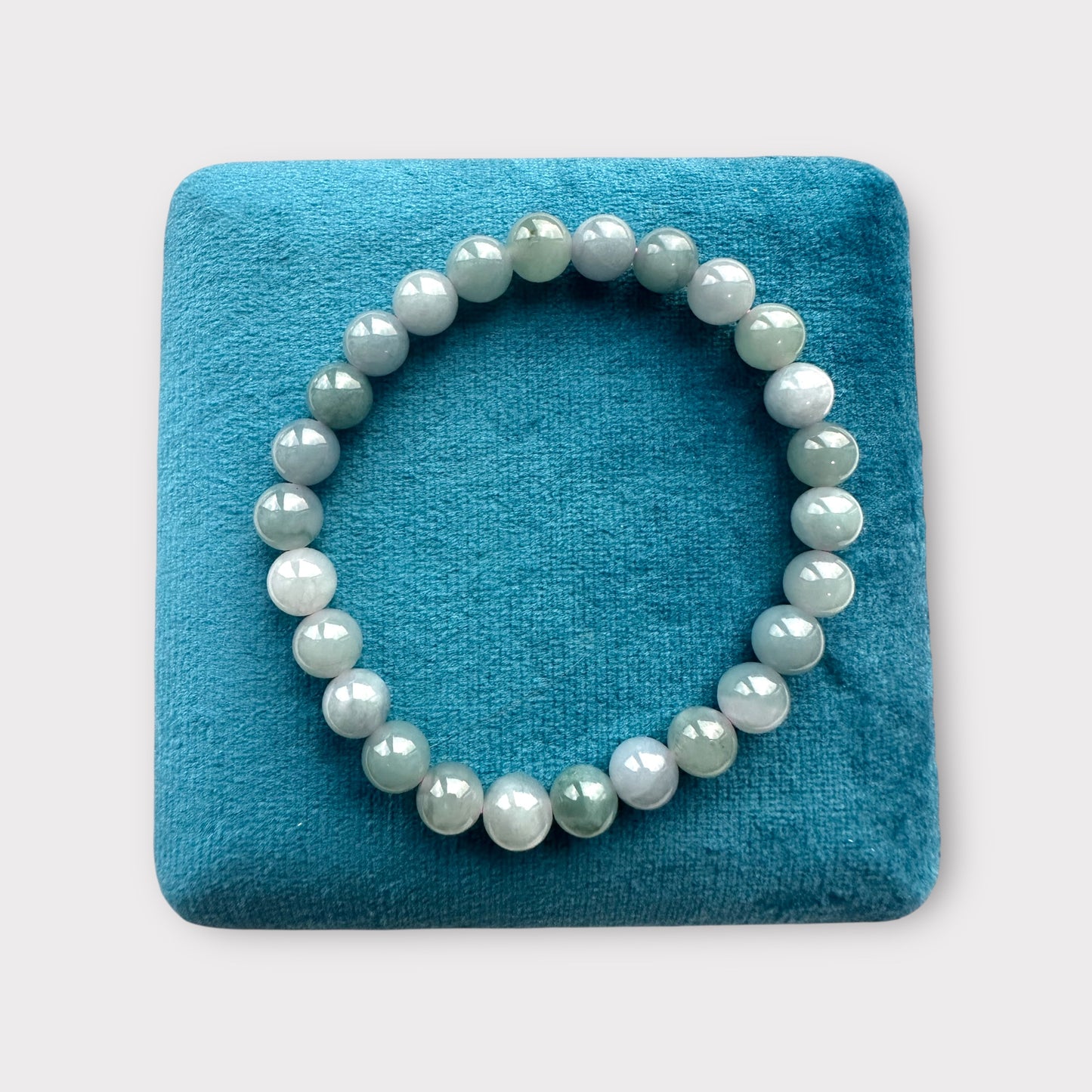 Blue Jadeite Bead Bracelet