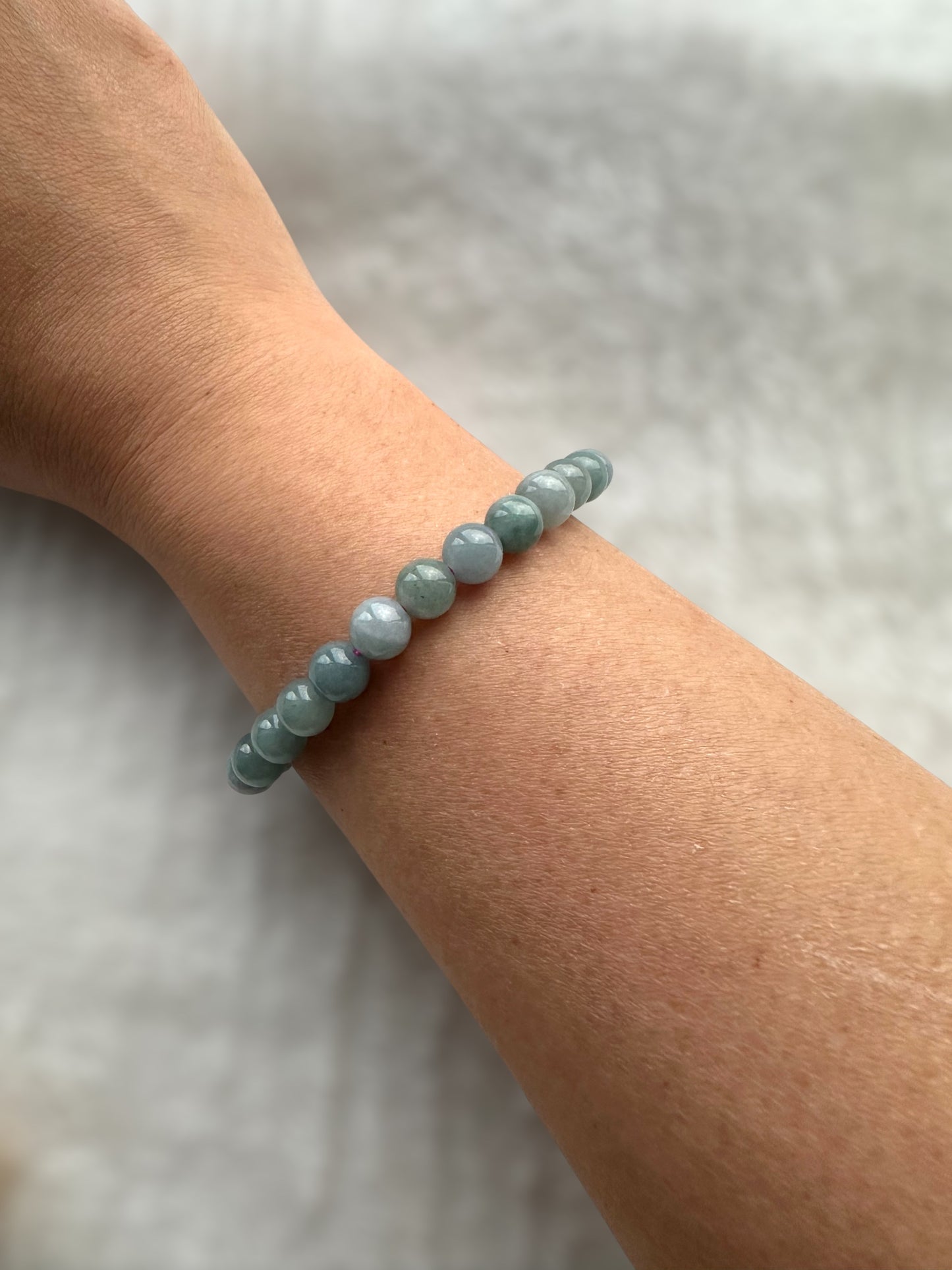 Blue Jadeite Bead Bracelet