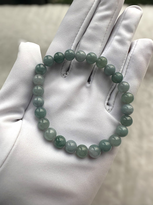 Blue Jadeite Bead Bracelet