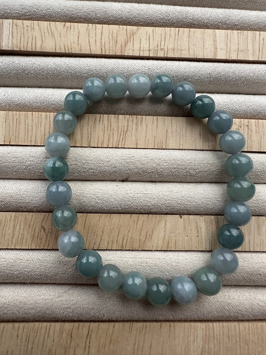 Blue Jadeite Bead Bracelet