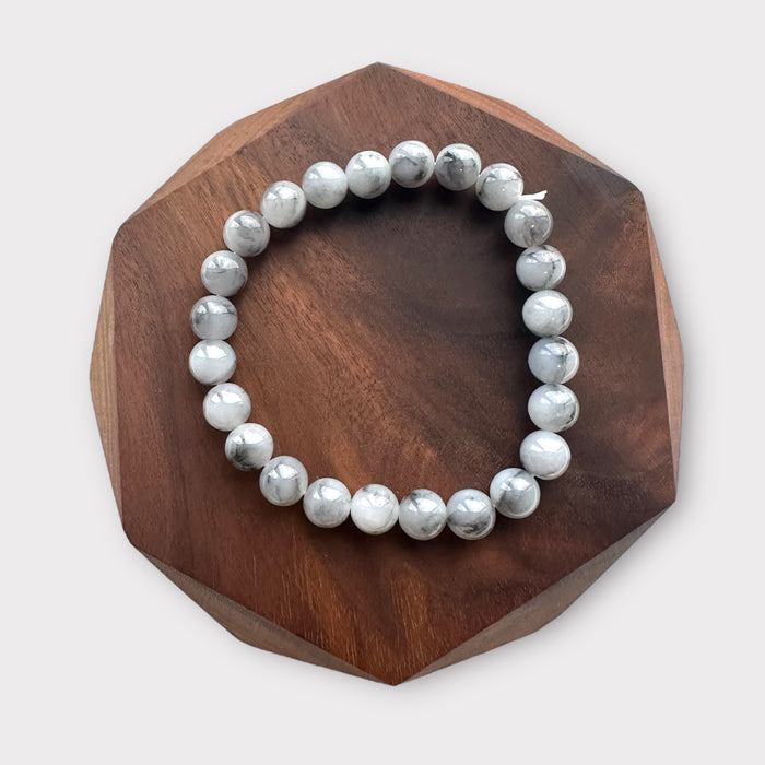 Black Jadeite Bead Bracelet