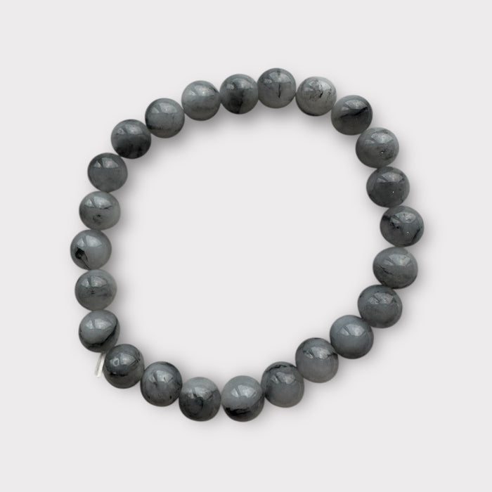 Black Jadeite Bead Bracelet
