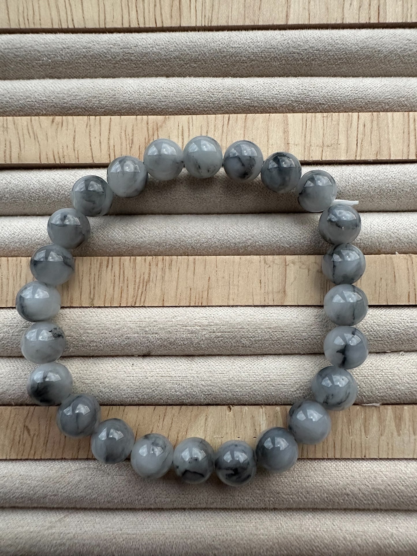 Black Jadeite Bead Bracelet