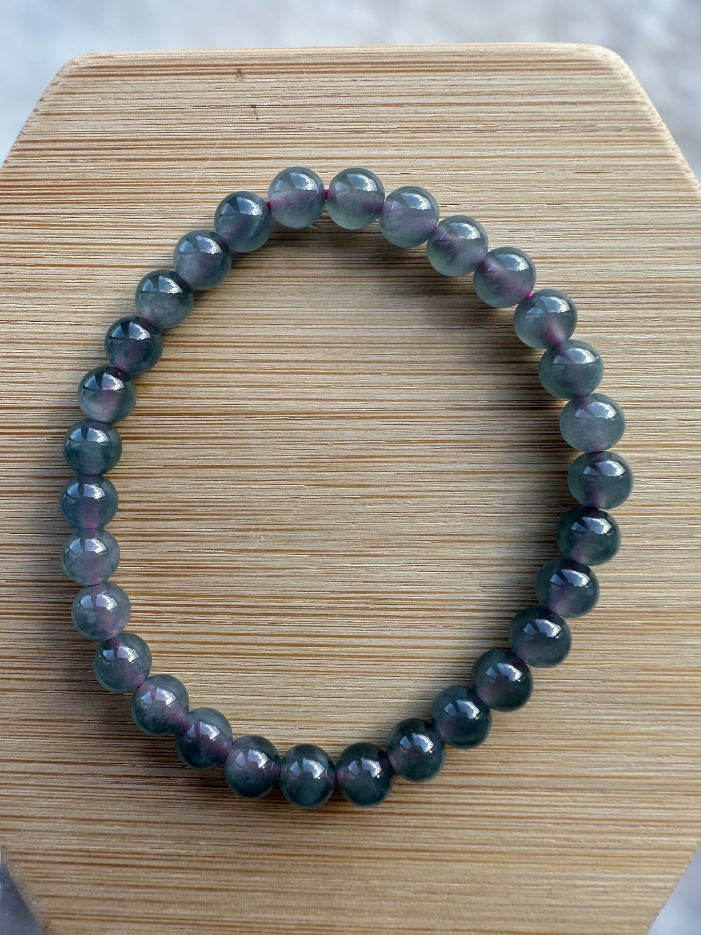Guatemala Purple Jadeite Bead Bracelet