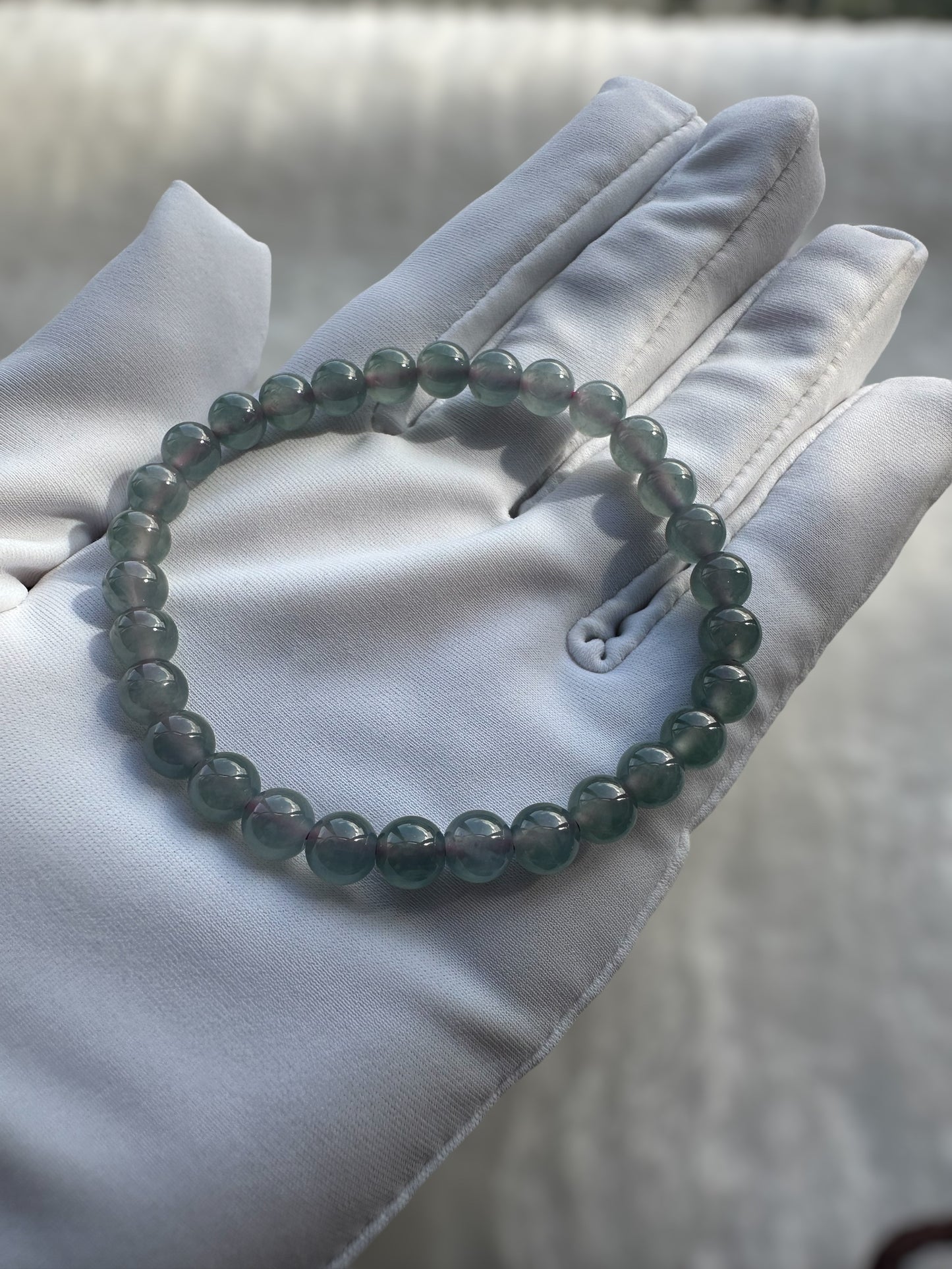 Guatemala Purple Jadeite Bead Bracelet