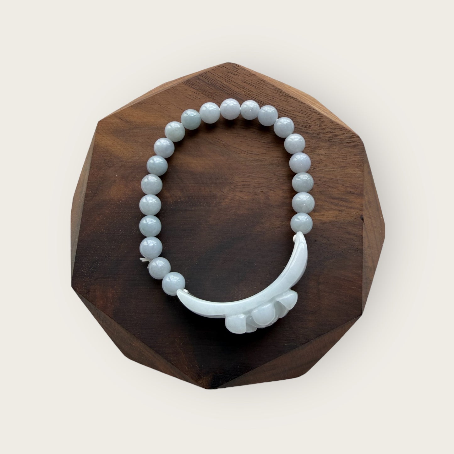 Purple Lotus Jadeite Shoupai Bead Bracelet