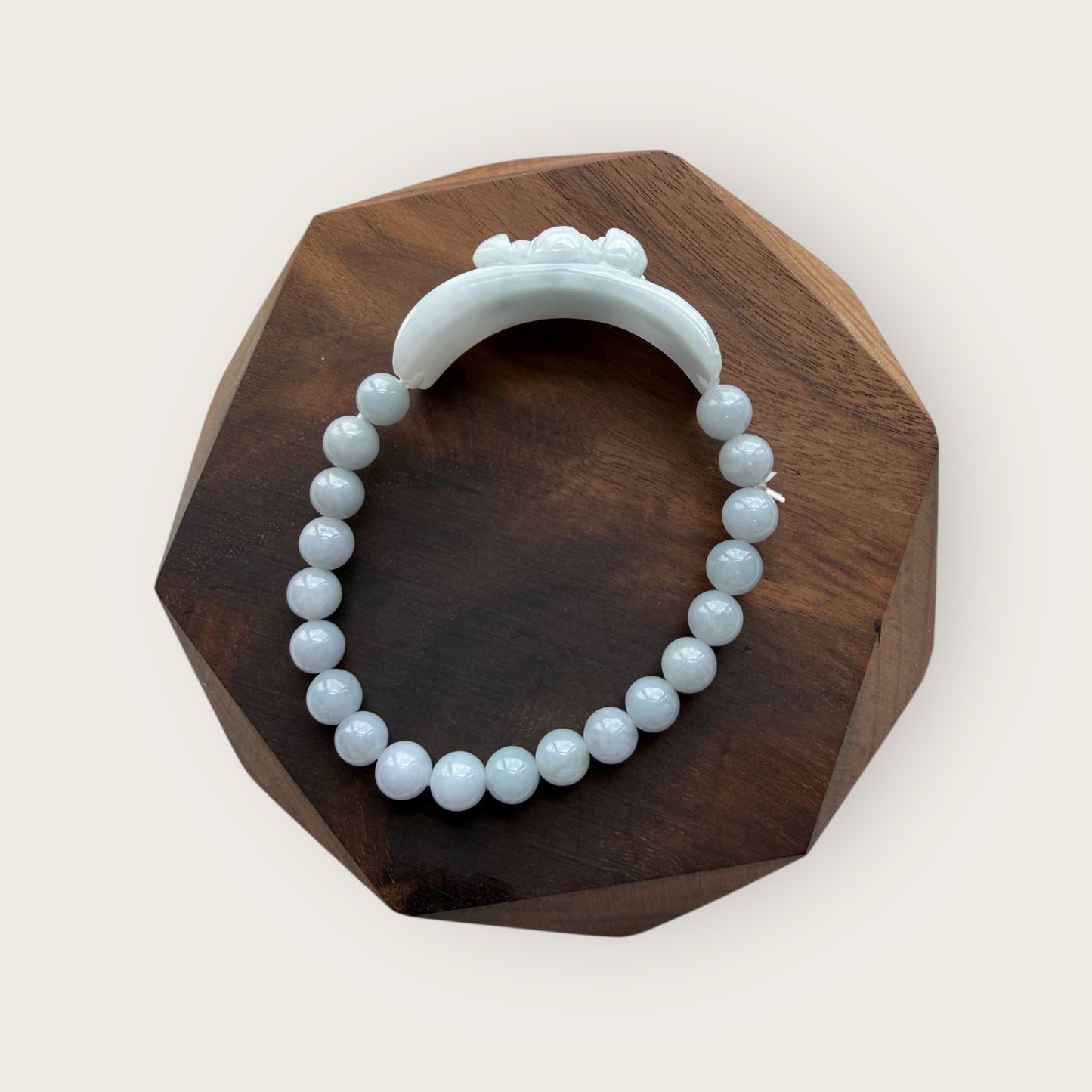 Purple Lotus Jadeite Shoupai Bead Bracelet