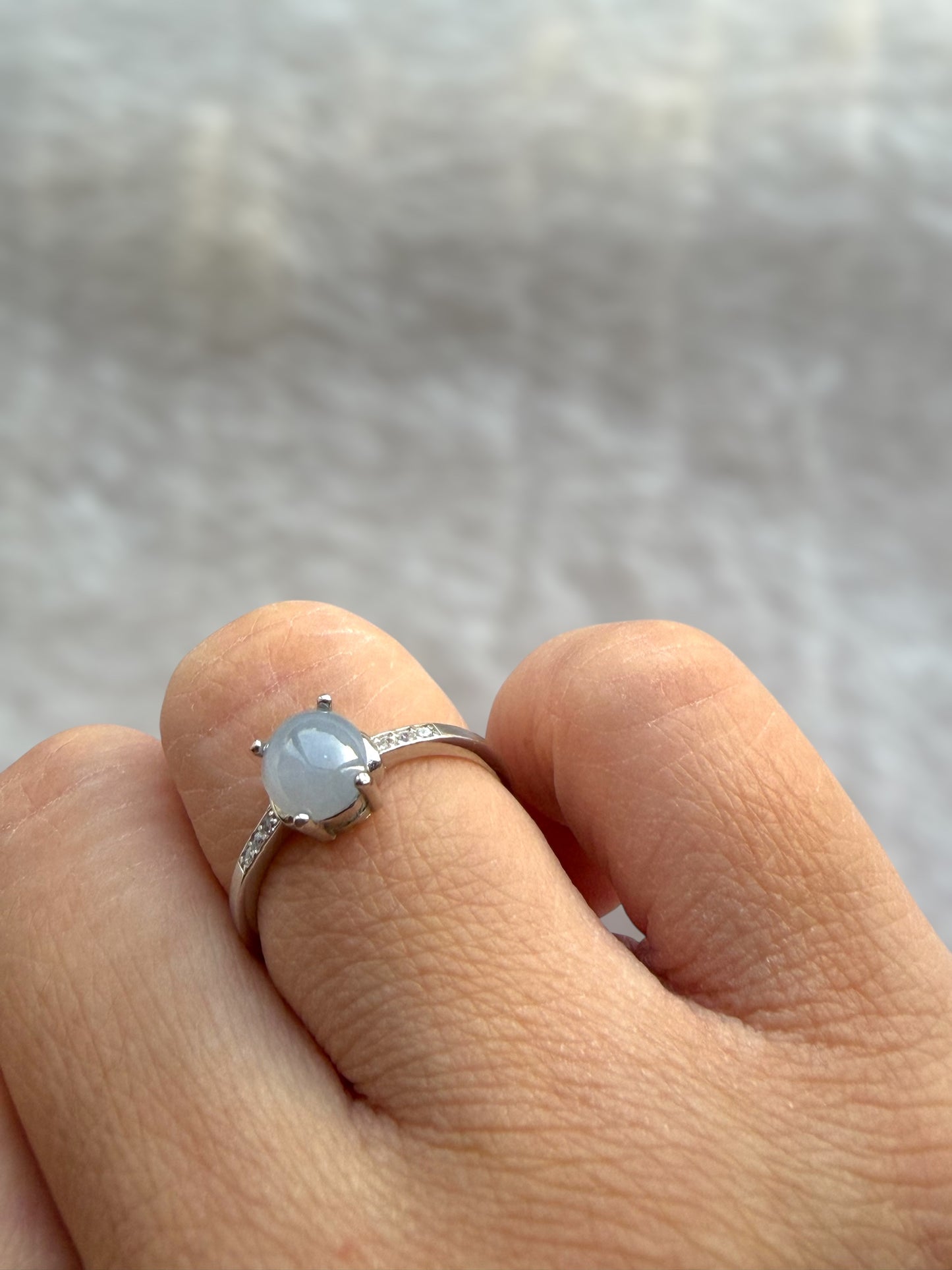 Purple Cabochon Jadeite Ring