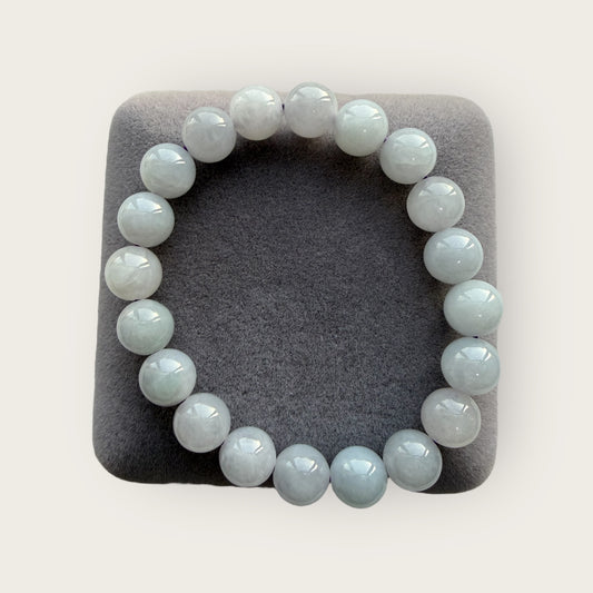 Pale Purple Jadeite Bead Bracelet
