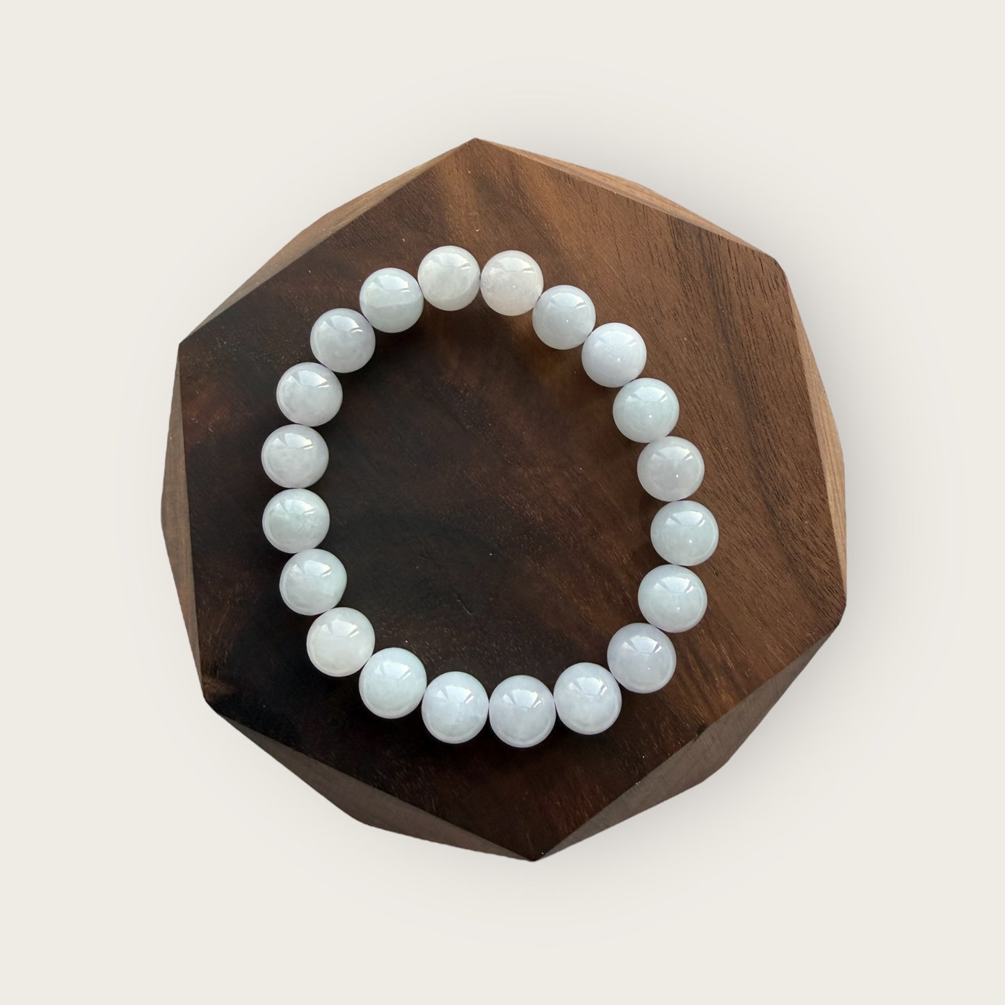 Pale Purple Jadeite Bead Bracelet