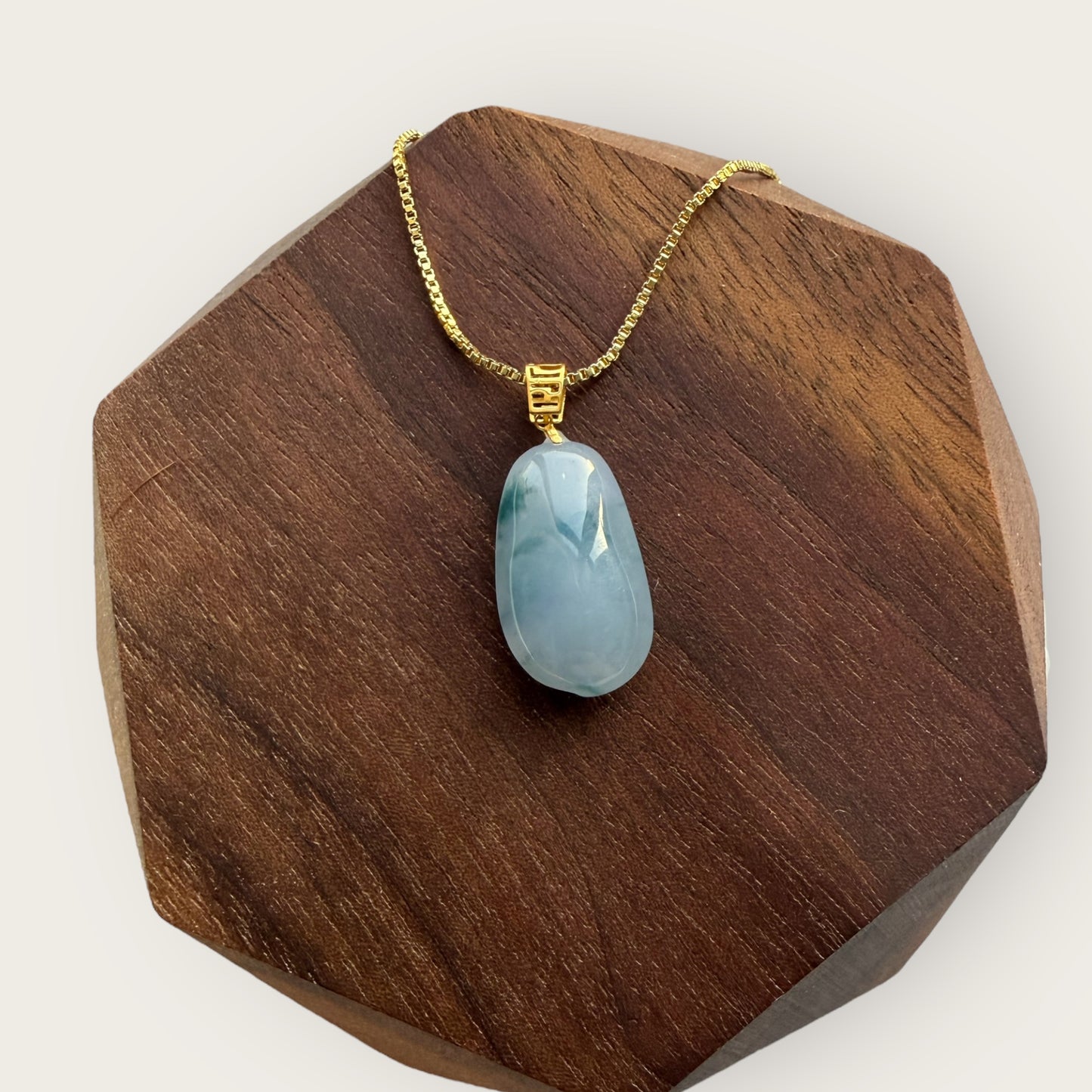 Purple Floating Flowers Gourd Jadeite Necklace - 18K Gold Hook