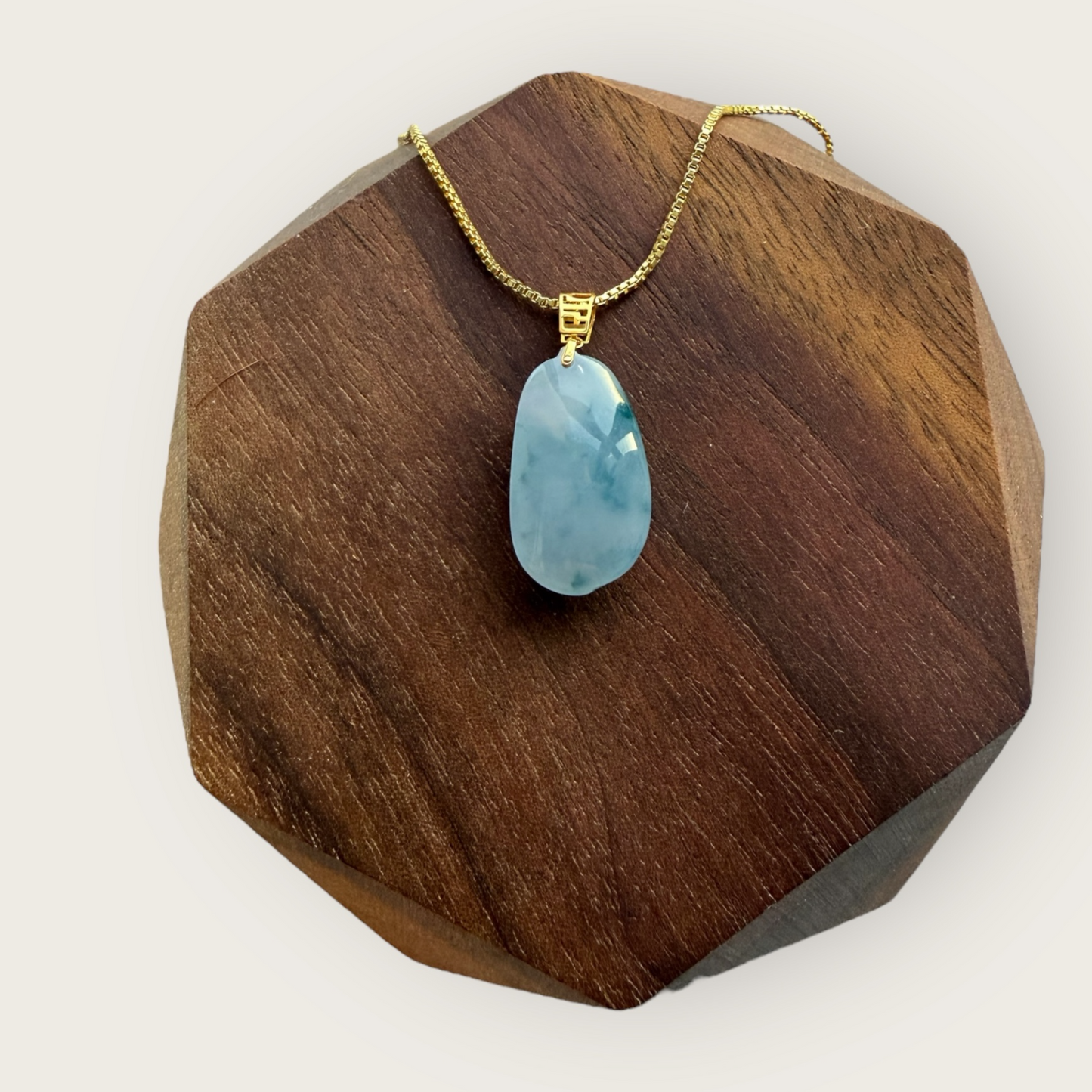 Purple Floating Flowers Gourd Jadeite Necklace - 18K Gold Hook