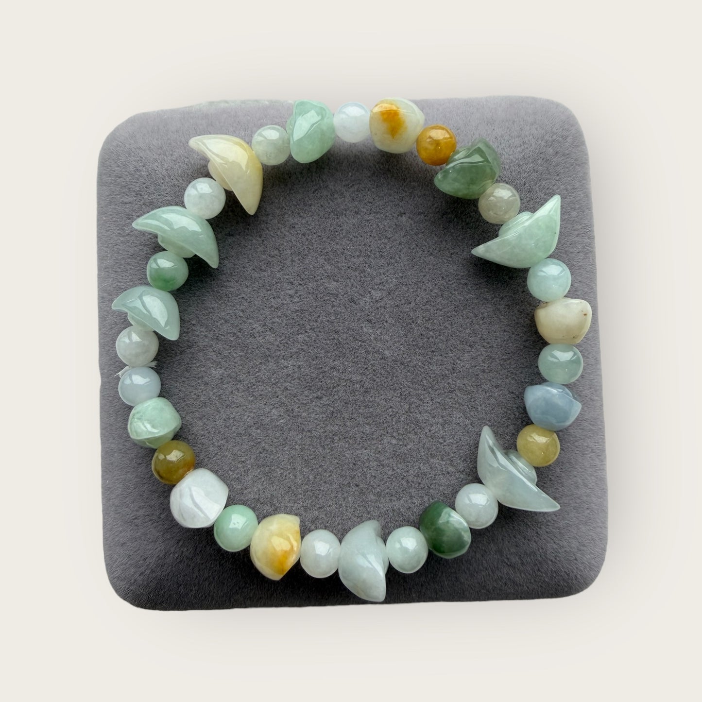 Ingot Jadeite Bead Bracelet
