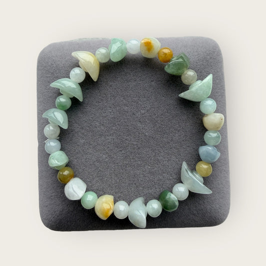 Ingot Jadeite Bead Bracelet