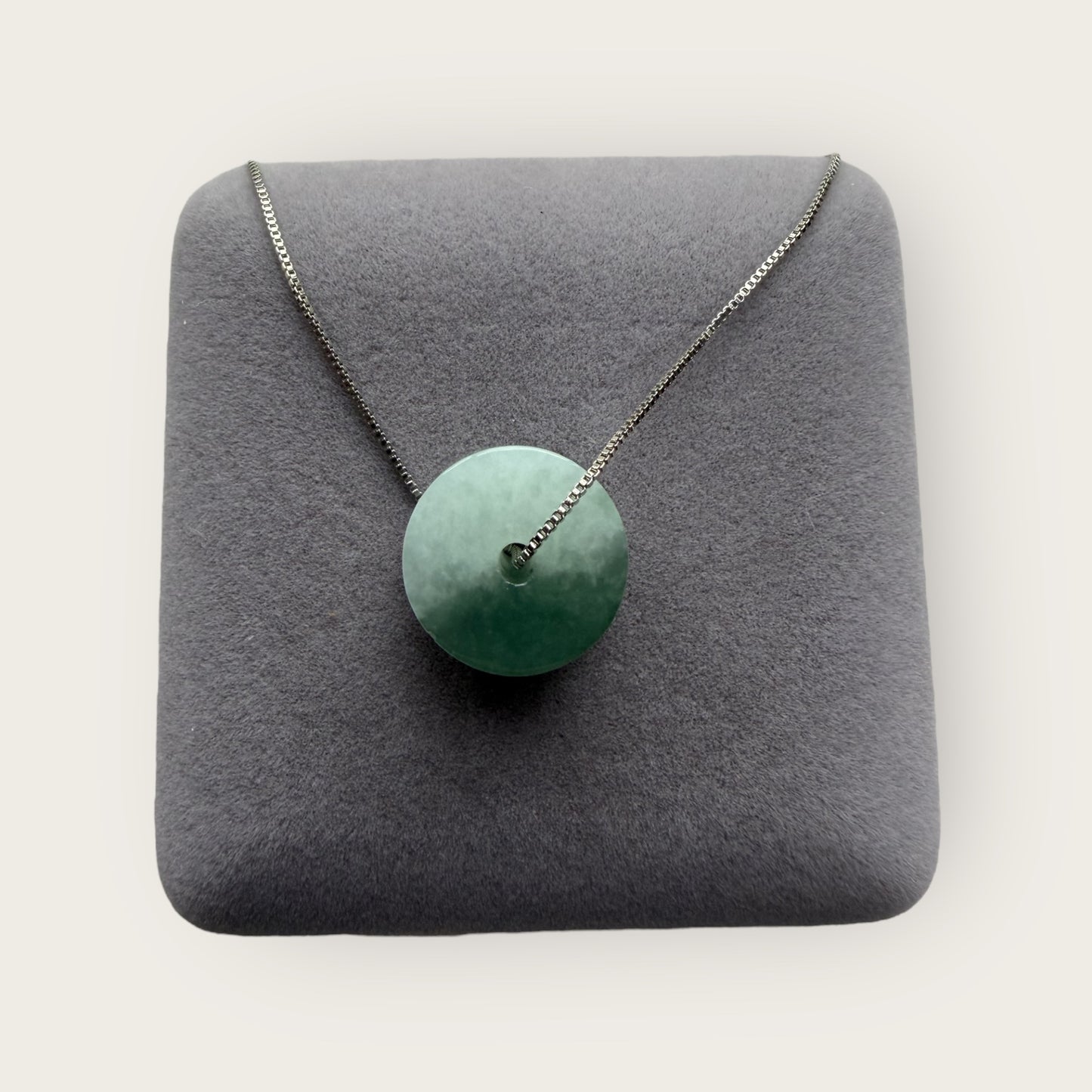 White Green Barrel Jadeite Necklace