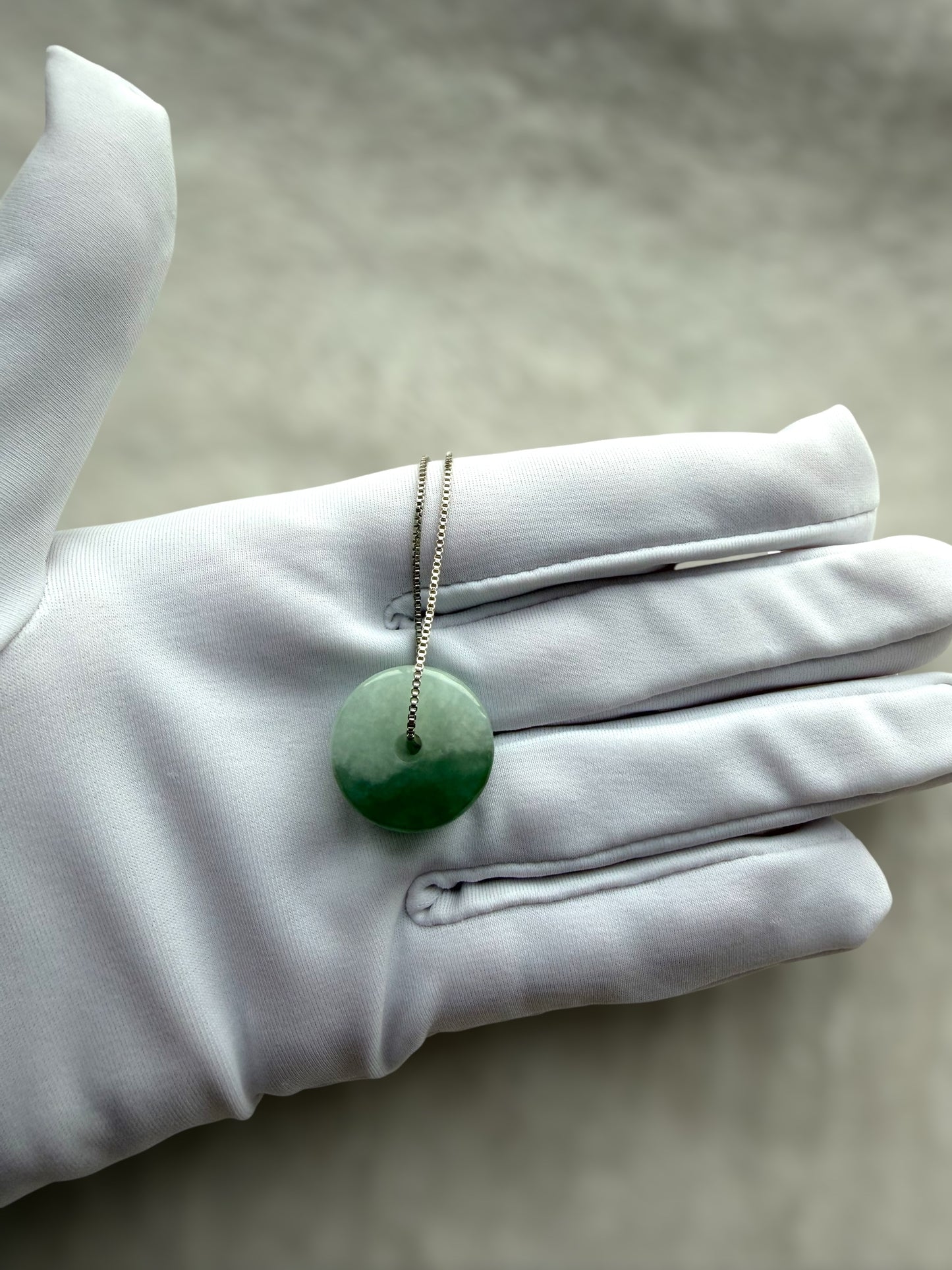 White Green Barrel Jadeite Necklace