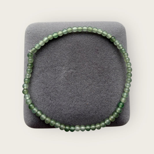 Green White Jadeite Bead Bracelet