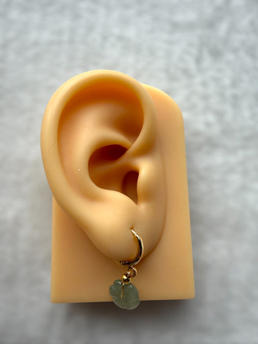 Plum Blossom Jadeite Earring Huggies