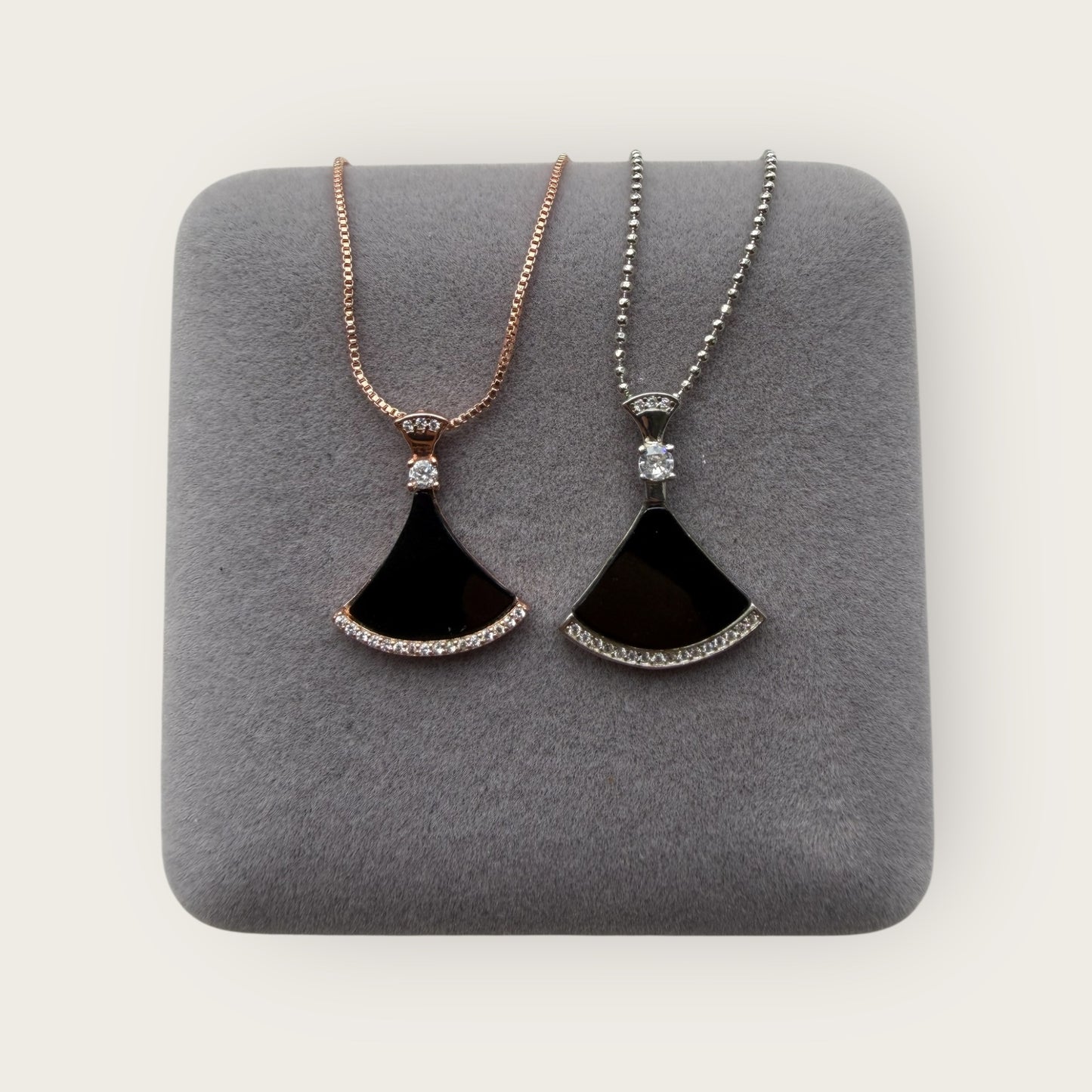 Omphacite Jadeite Triangle Necklace