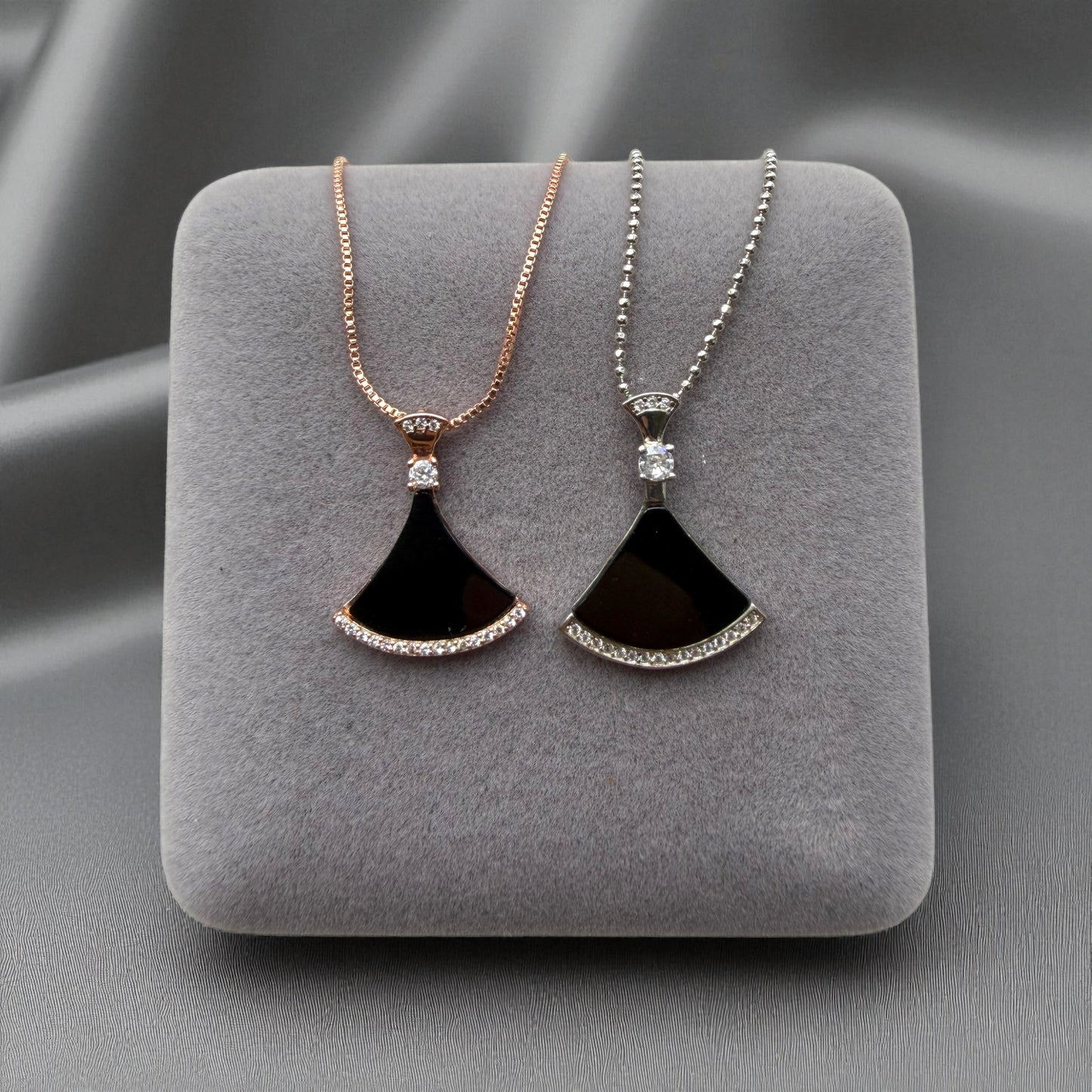 Omphacite Jadeite Triangle Necklace