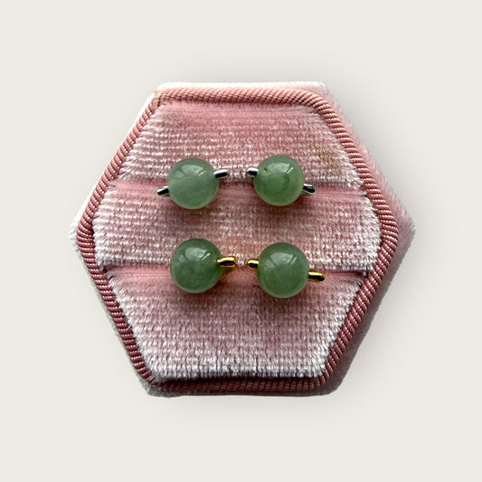 Green Jadeite Earring Studs