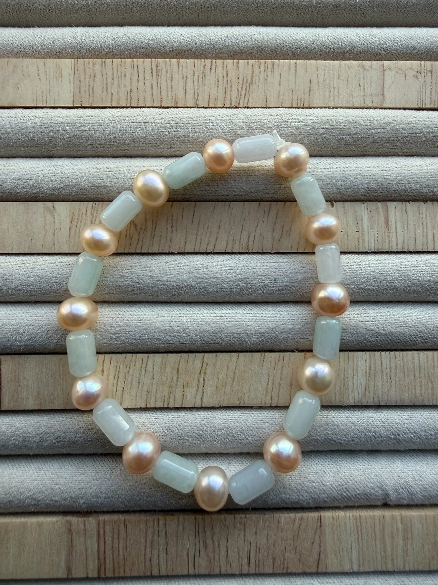 Rectangle Jadeite Pearl Bracelet