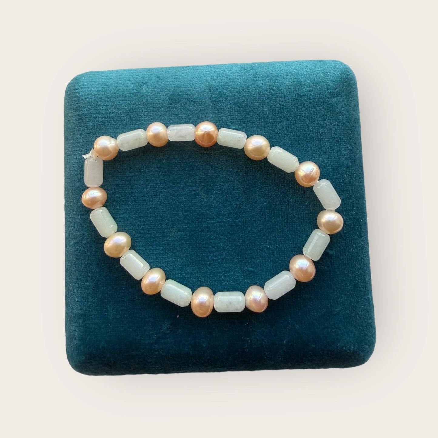 Rectangle Jadeite Pearl Bracelet