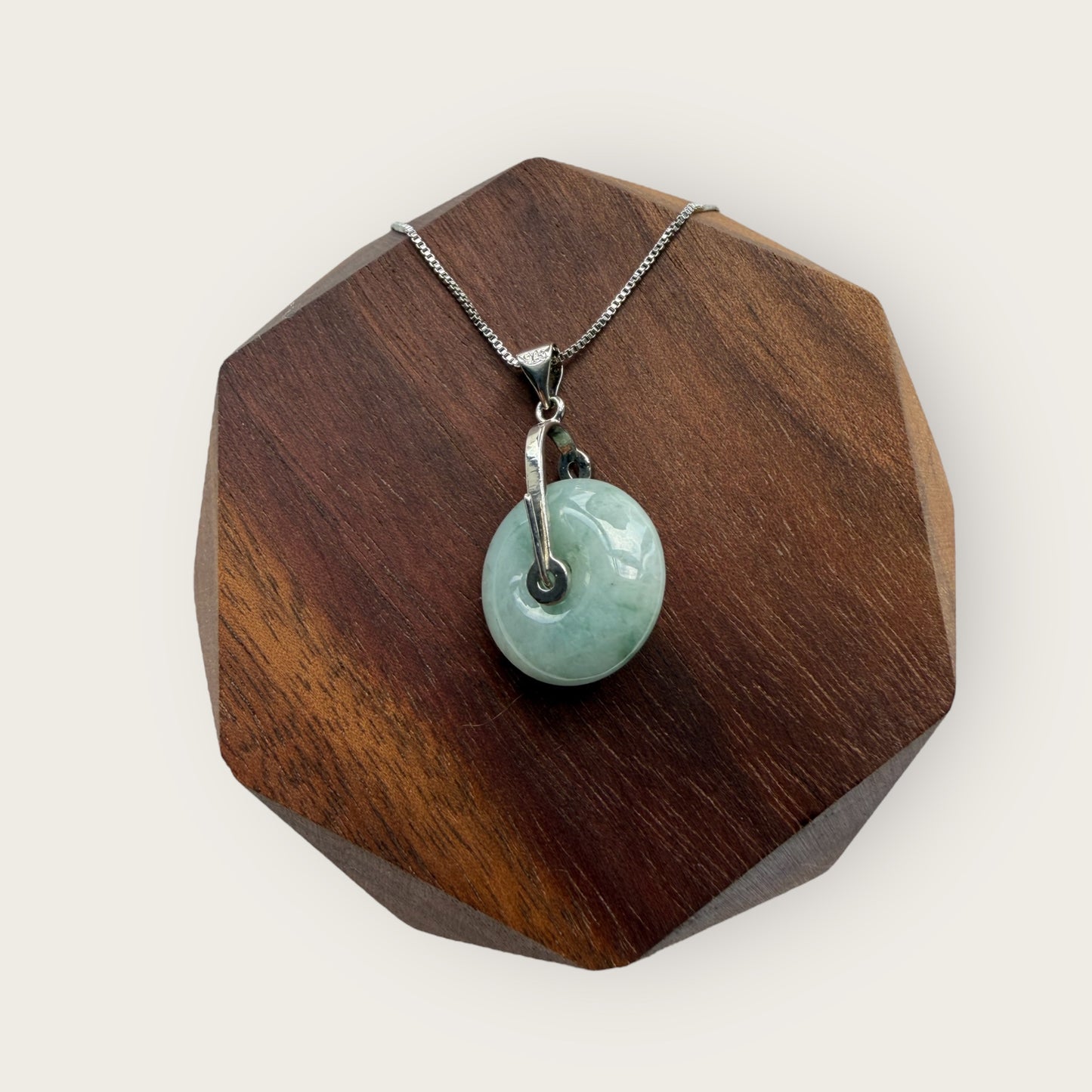 Dainty Jadeite Donut Necklace