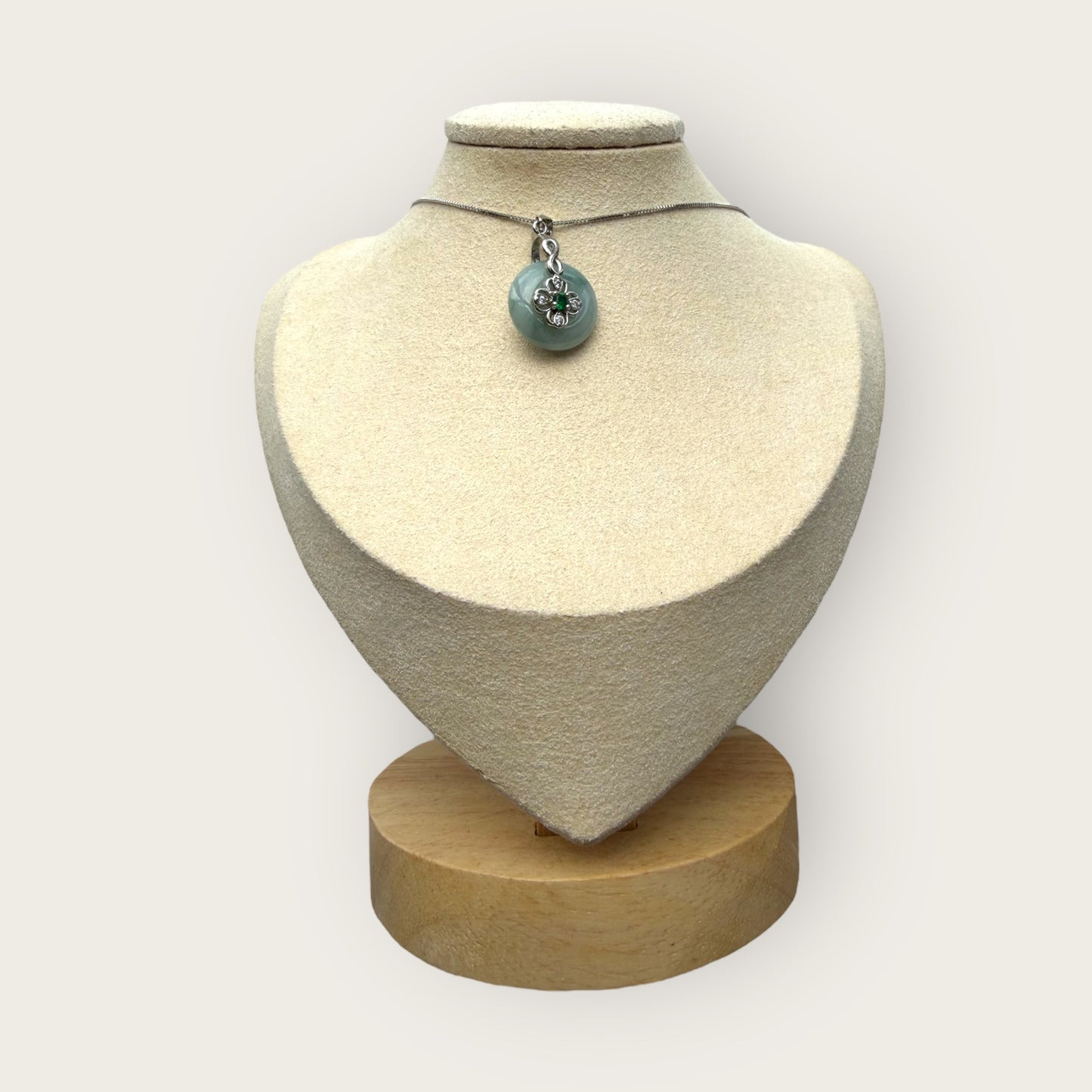 Dainty Jadeite Donut Necklace