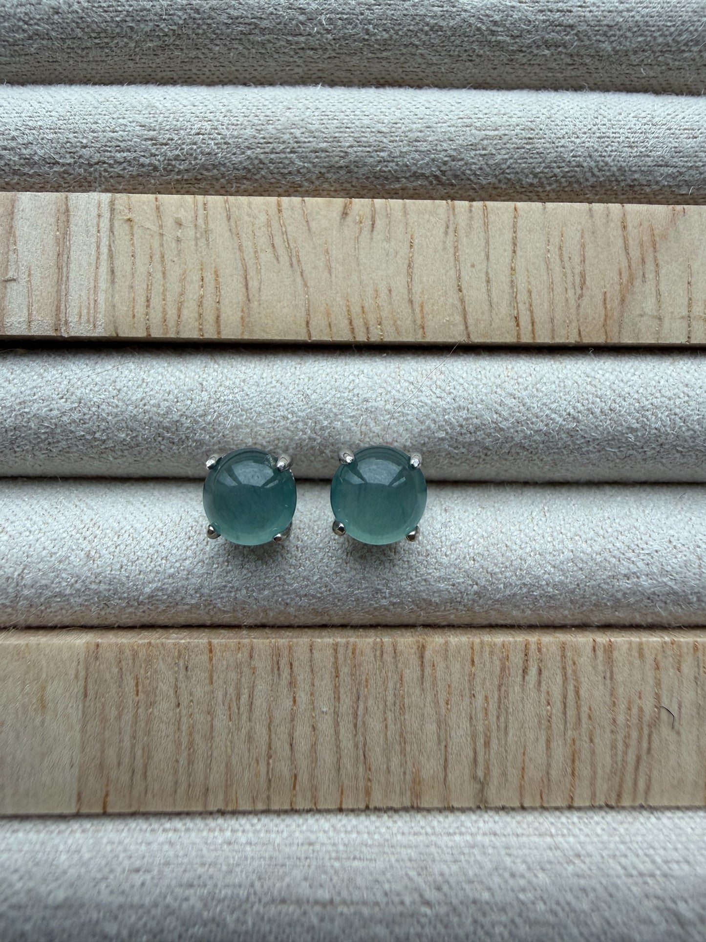 Blue Jadeite Earring Studs