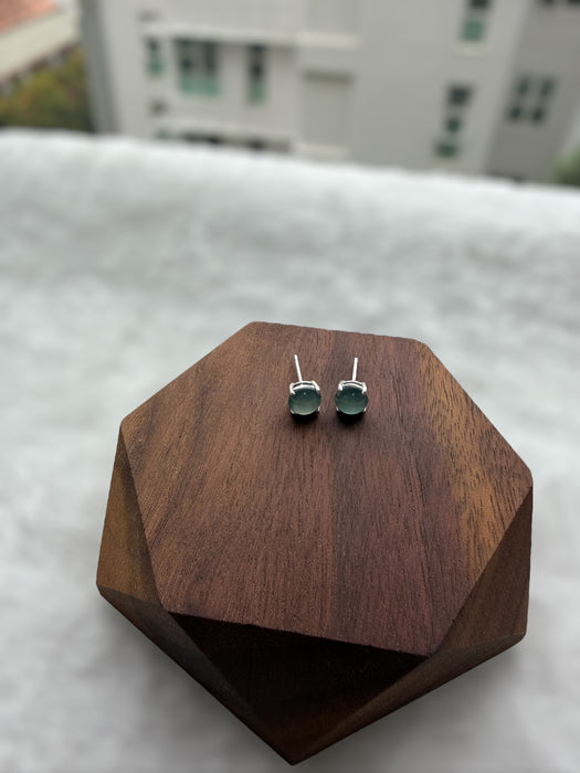Blue Jadeite Earring Studs