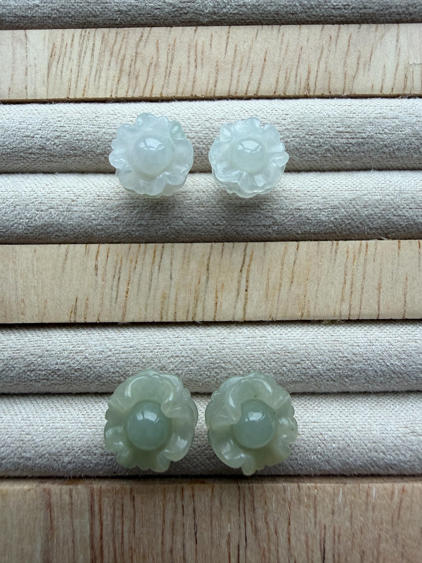 Sunflower Jadeite Earring Studs
