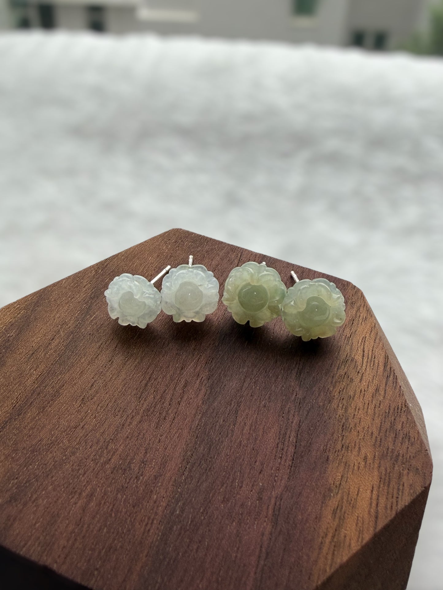 Sunflower Jadeite Earring Studs