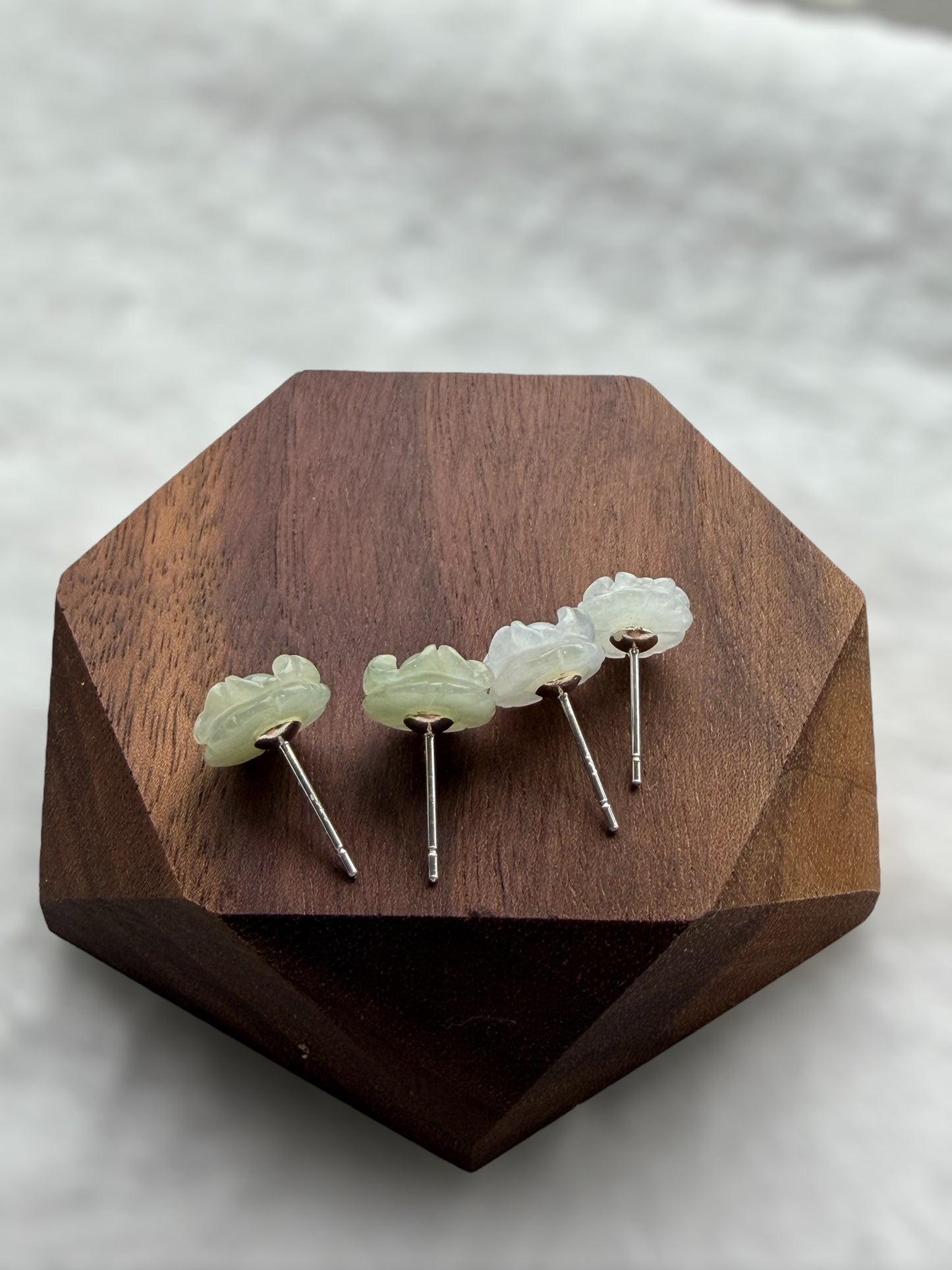 Sunflower Jadeite Earring Studs